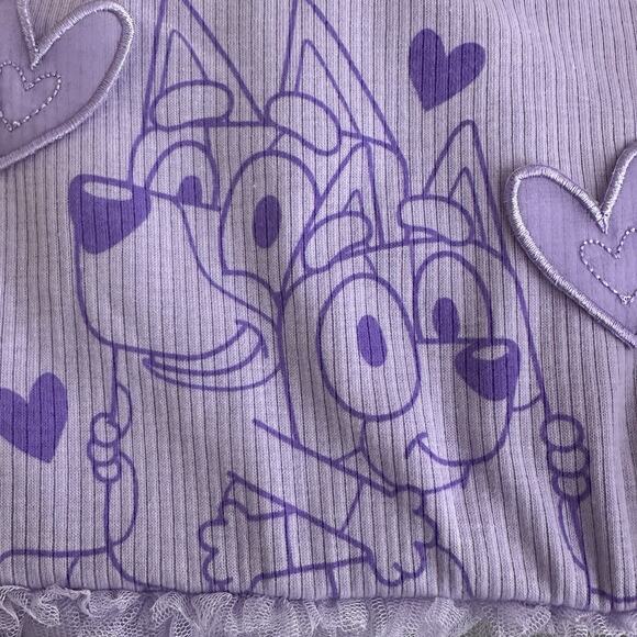 Bluey Baby Girls Graphic Tutu Dress with Short Sleeves 18 Months Purple New - Picture 5 of 9